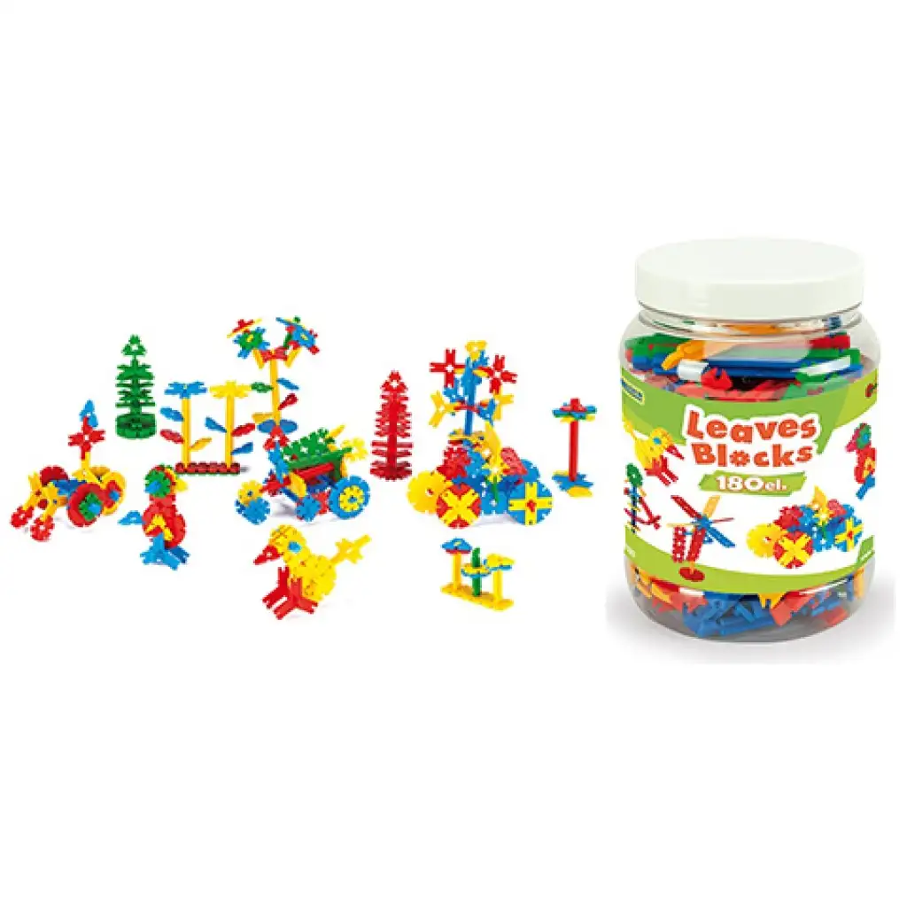 Kétdimenziós építőelemek tároló edényben 180db-os szett - Wader kép 2