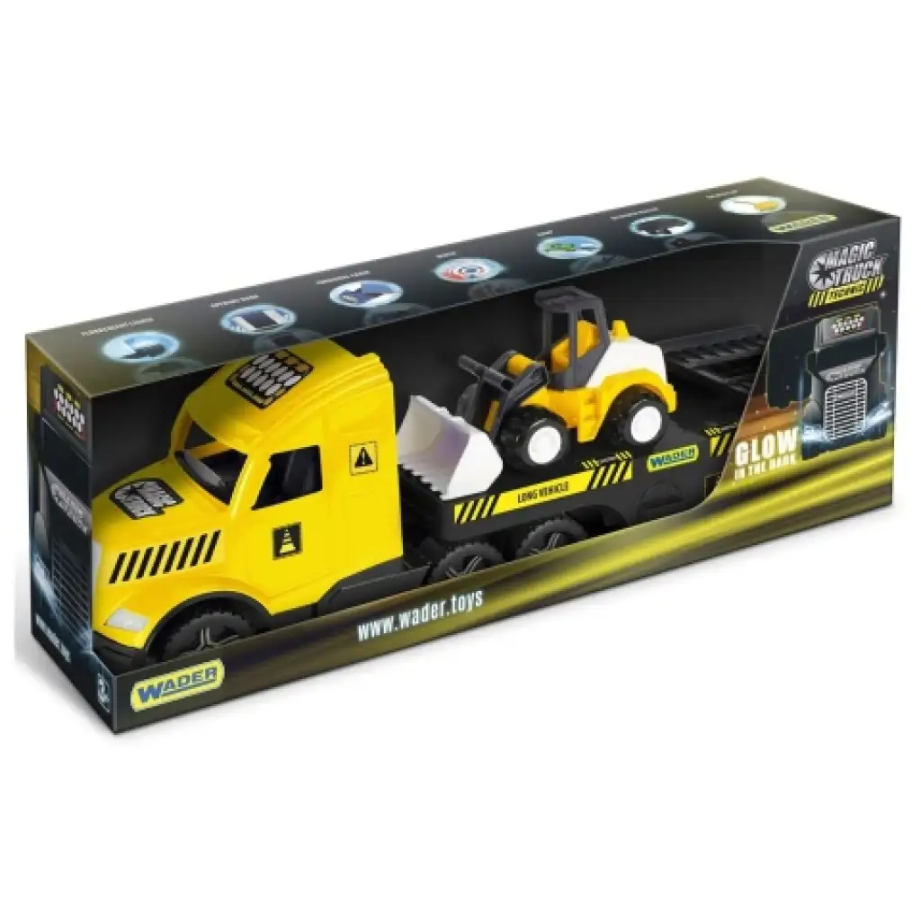 Magic Truck Technic: Kamion buldózerrel és fénnyel 80cm-es - Wader