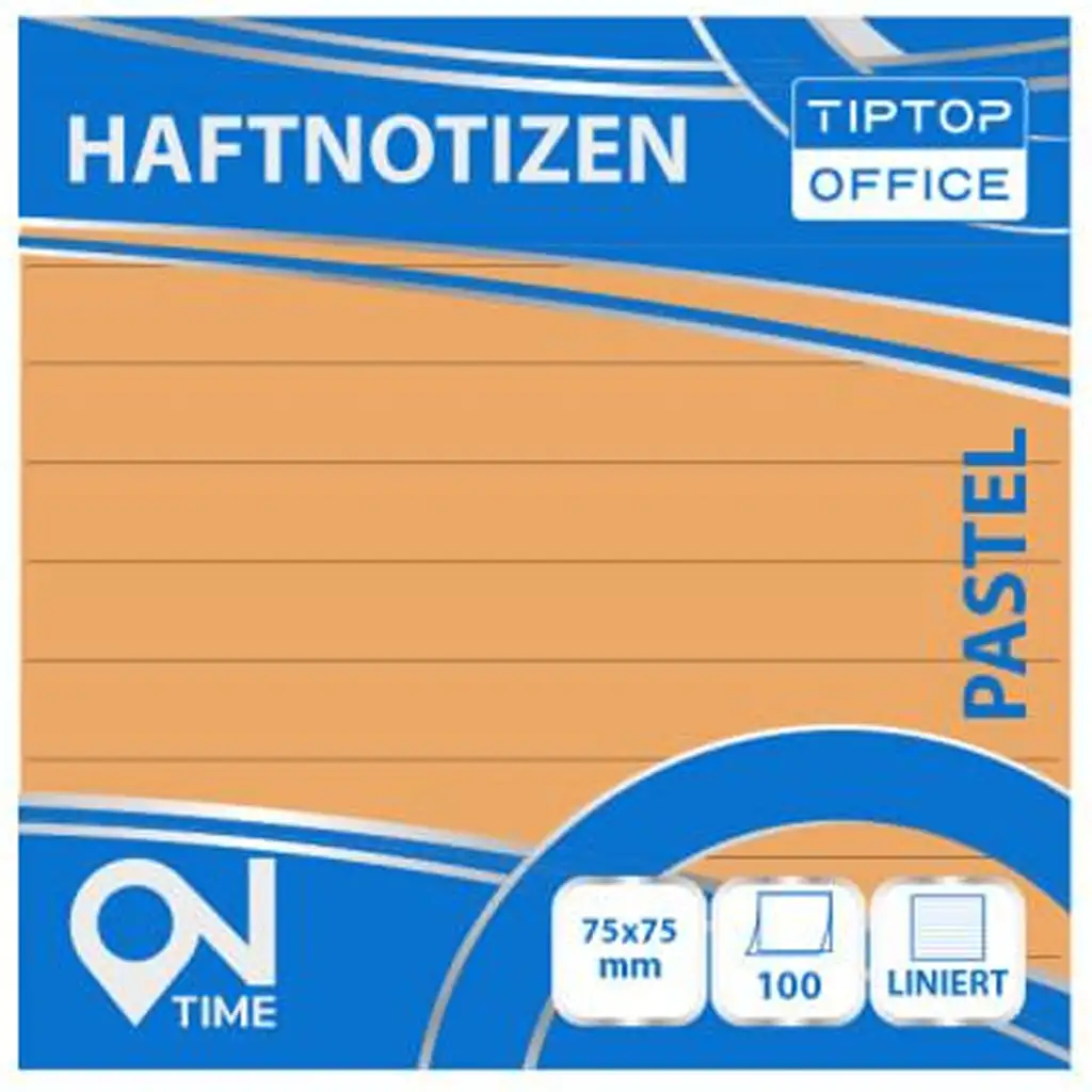 Spirit: Vonalas pasztell narancssárga 100 lapos öntapadós jegyzettömb 75x75mm