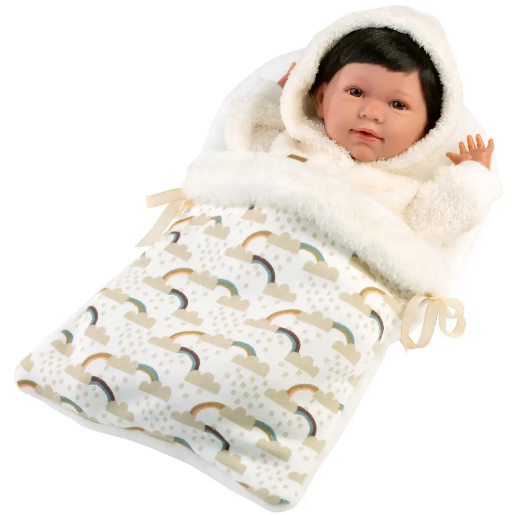 Llorens: Mimi Llorana 42cm-es baba hanggal és hálózsákkal kép 3