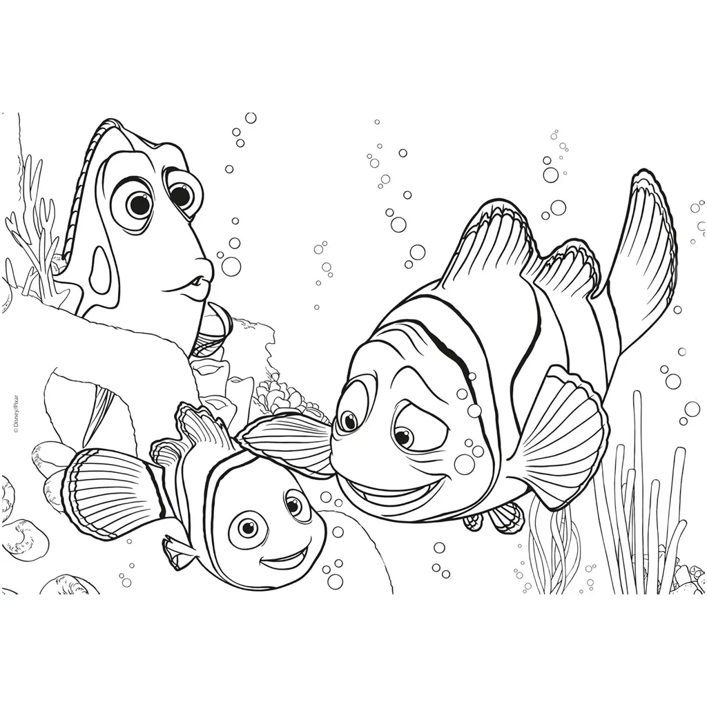 Némó nyomában 2 az 1-ben 24db-os puzzle és színező 50x35cm - Lisciani kép 3