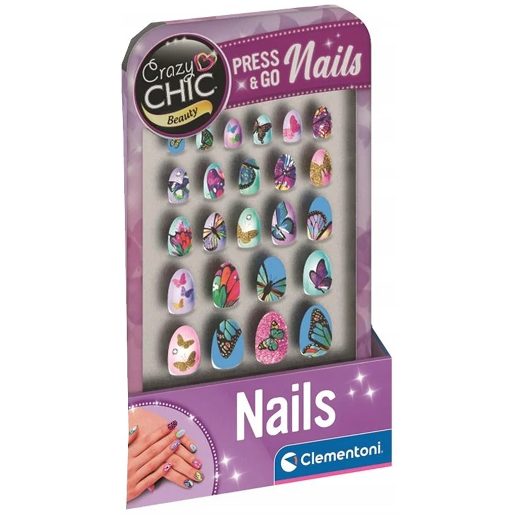 Crazy Chic: Pillangós öntapadós műköröm készlet 1db - Clementoni kép 2