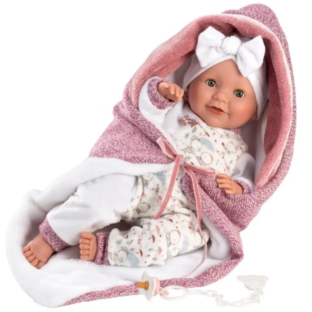 Llorens: Heidi Llorana 42cm-es síró újszülött baba pléddel