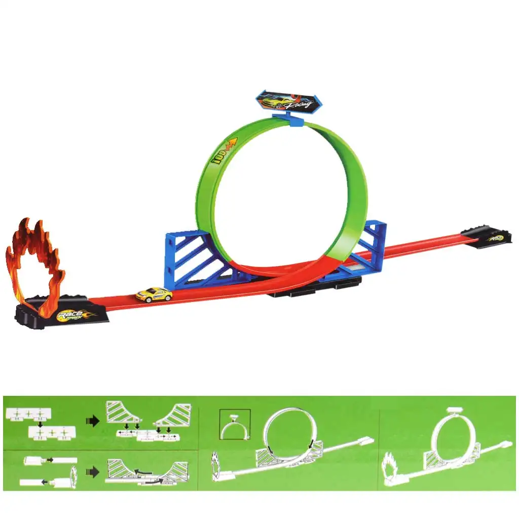 Track Racing 360°-os szuper hurok versenypálya 1db kisautóval kép 3