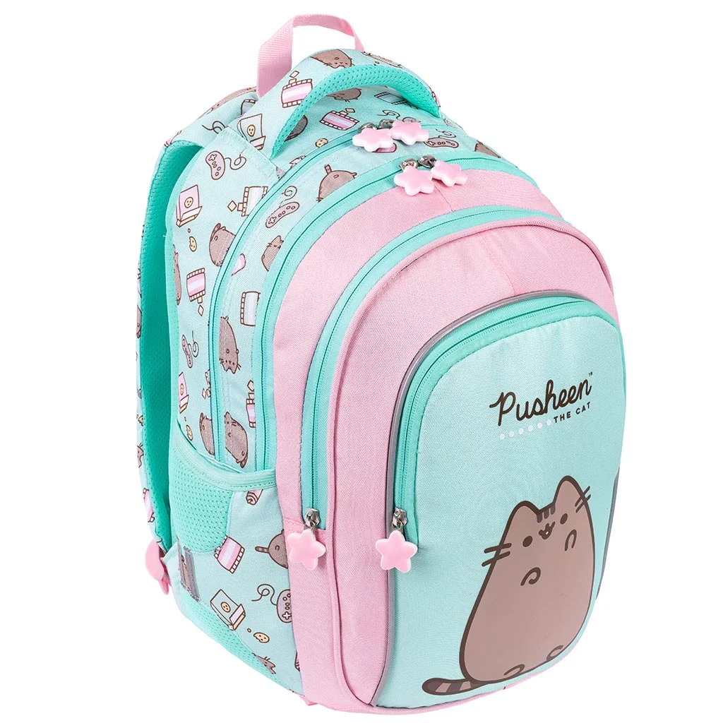 Pusheen Mint cicás iskolatáska, hátizsák 40cm