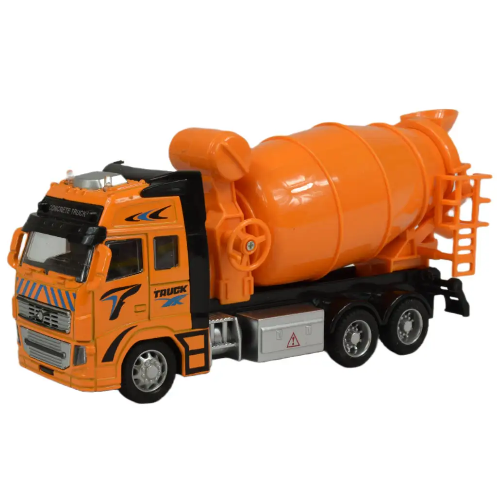 Alloy Car: Lendkerekes betonkeverő teherautó fénnyel és hanggal kétféle változatban 19cm 1db kép 7
