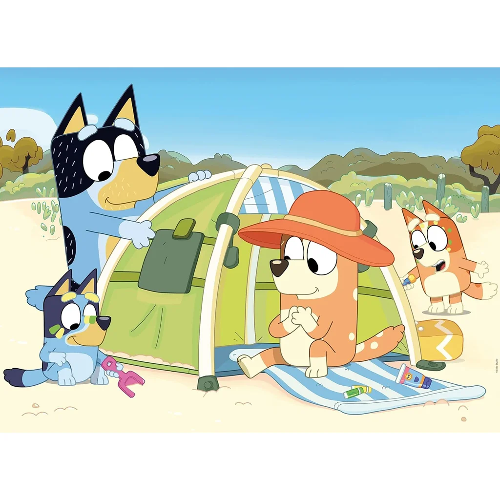 Bluey nyaraláson 2 az 1-ben 24db-os Eco maxi puzzle és színező 70x50cm - Lisciani kép 2