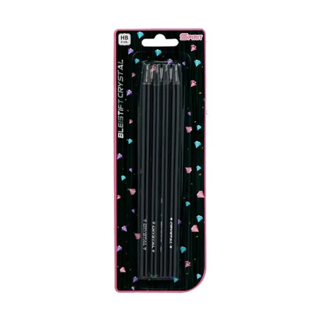 Spirit: Crystal grafit ceruza fekete fa ékkő véggel 4db-os szett