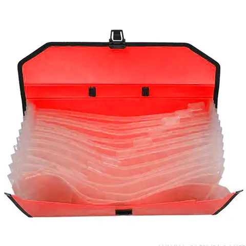 Spirit: Piros irattartó mappa A4 12 rekeszes fogantyúval kép 2