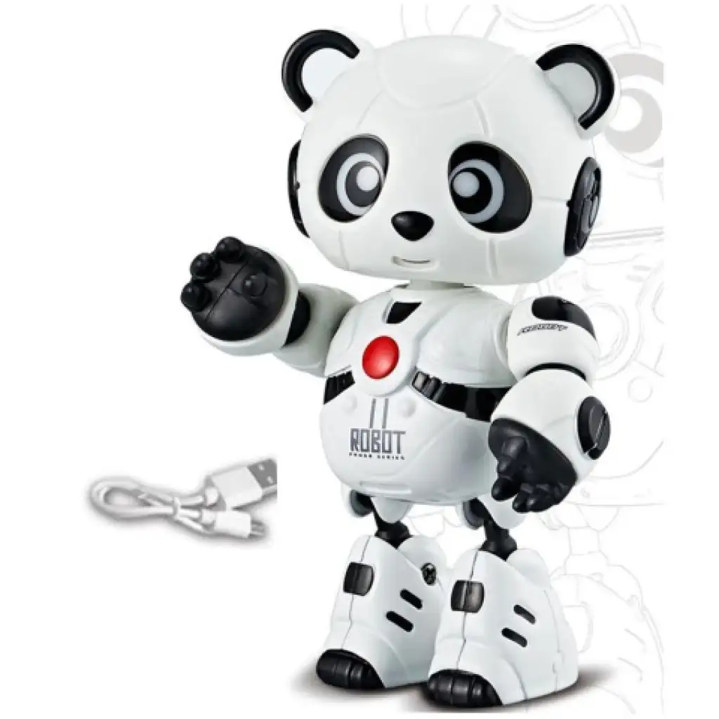 11-es, a robot panda pajtás fénnyel és hanggal, fém vázzal kép 2