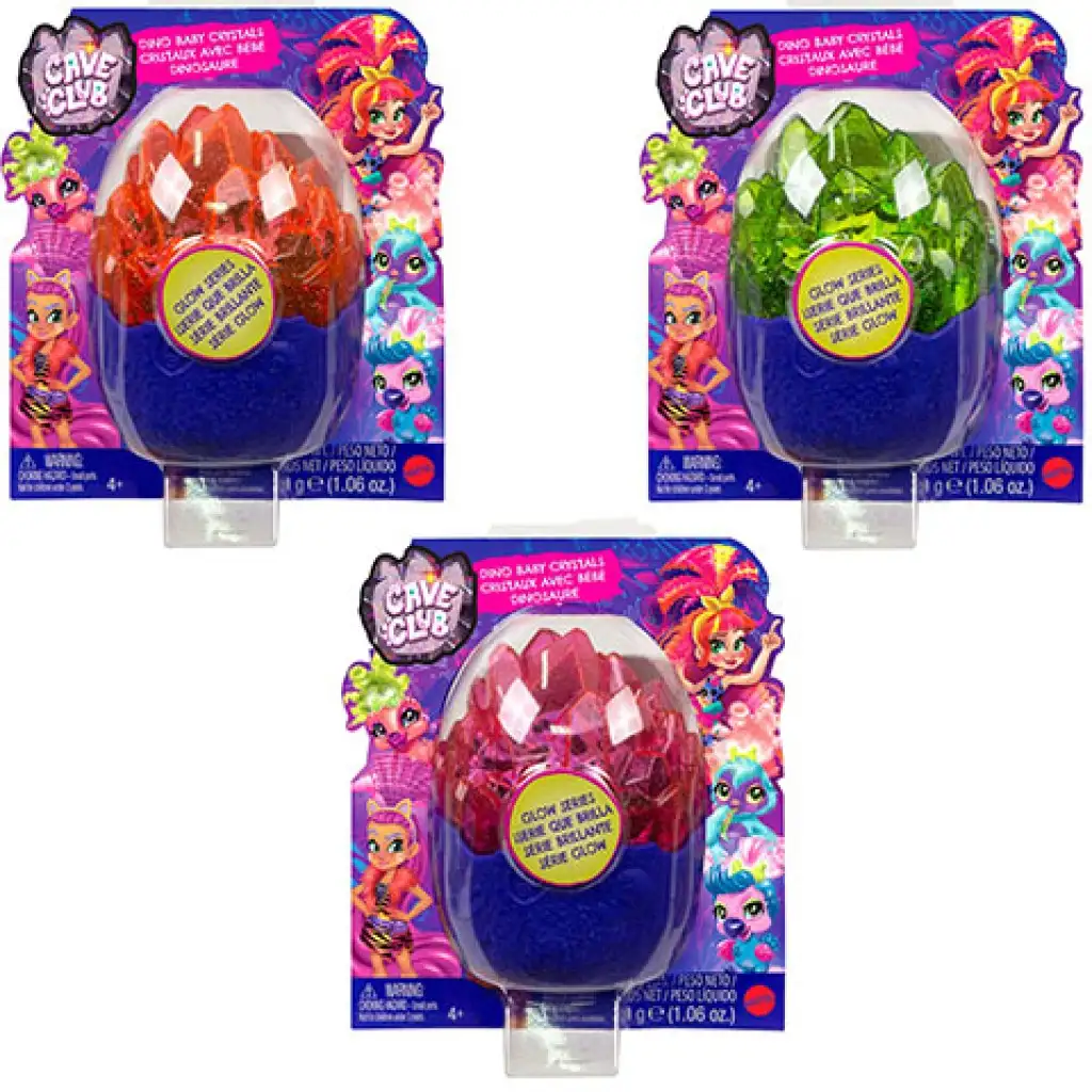 Cave Club: Meglepetés őslények ragyogó kristály tojásban többféle változatban - Mattel