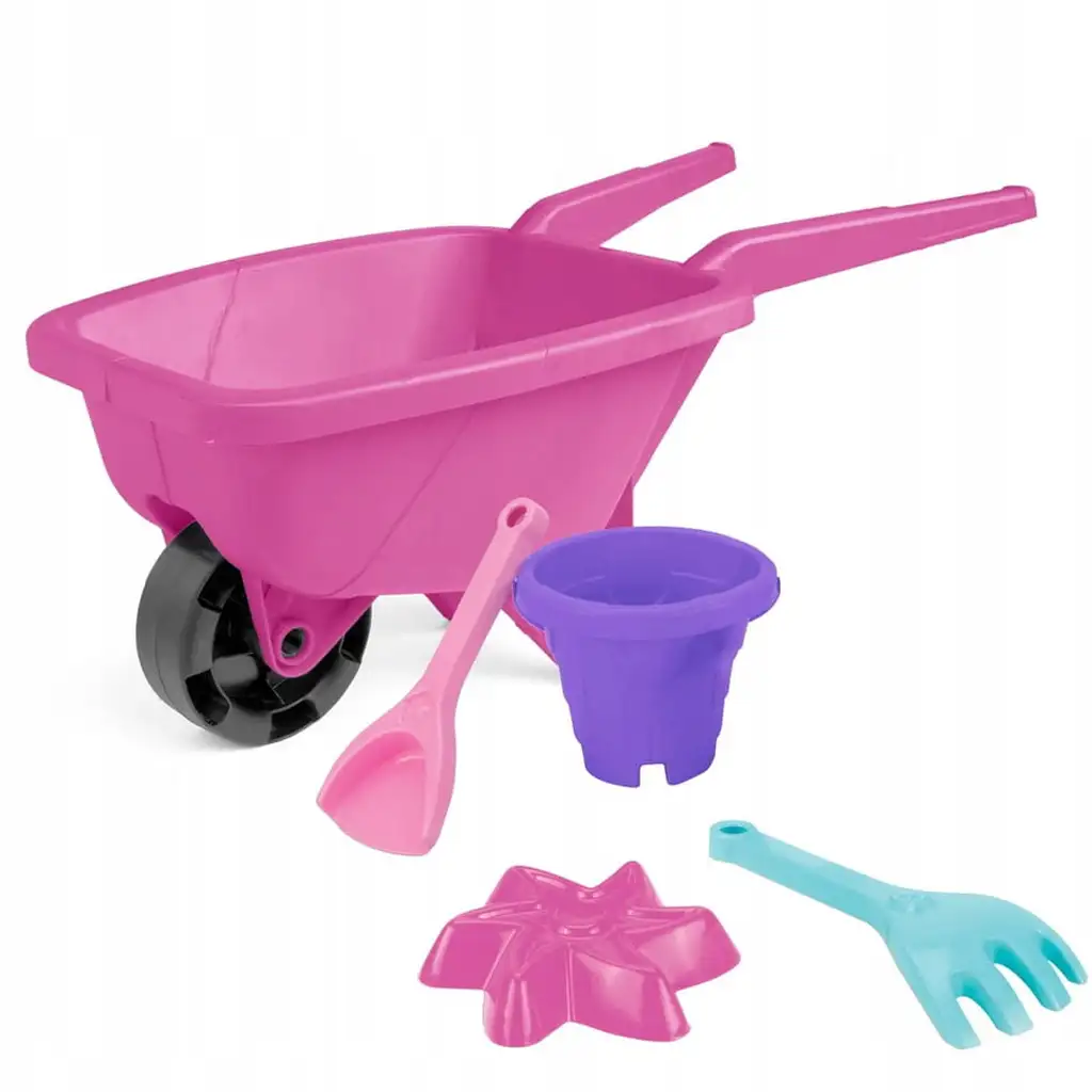 Kis homokozó talicska rózsaszín színben kiegészítőkkel - Wader