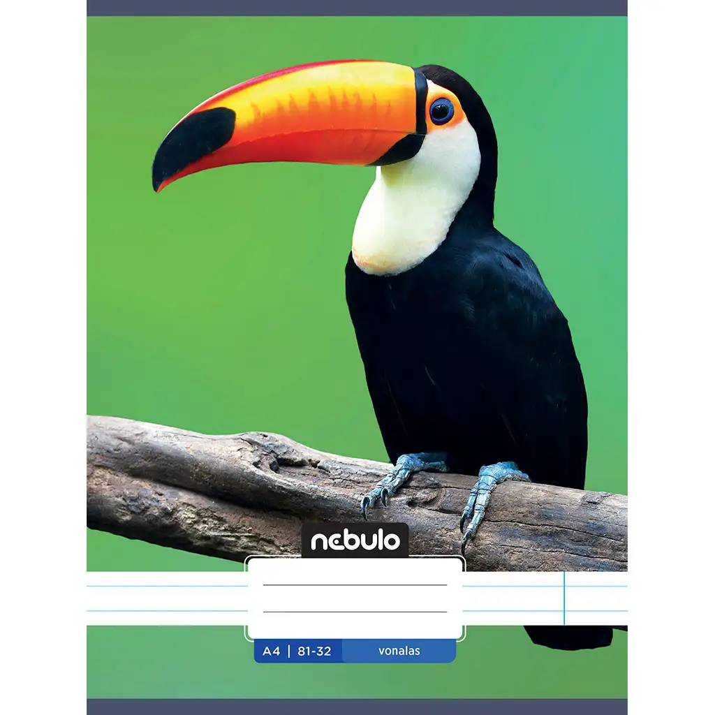 Nebulo: Tukán mintás vonalas füzet 81-32 A/4