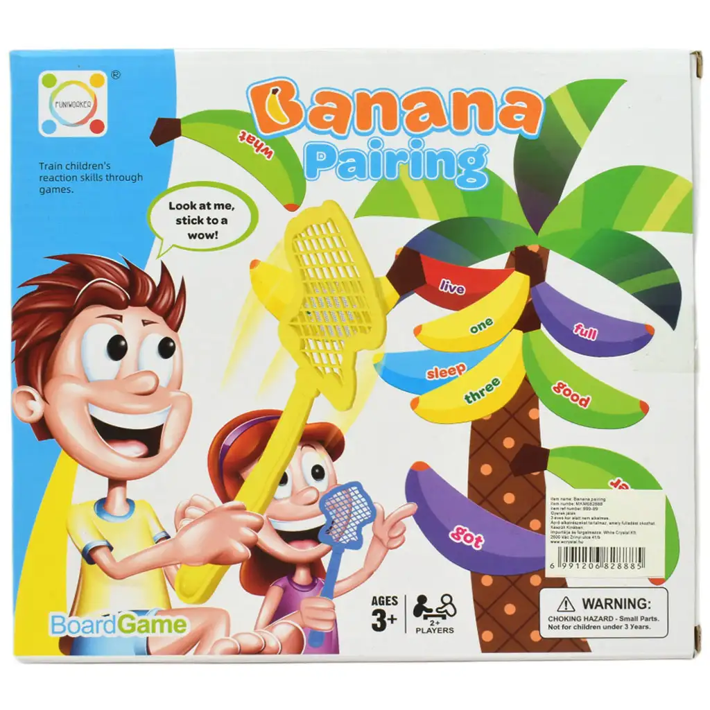 Banana Pairing: Angol szókincs fejlesztő játék tépőzáras banánokkal kép 5