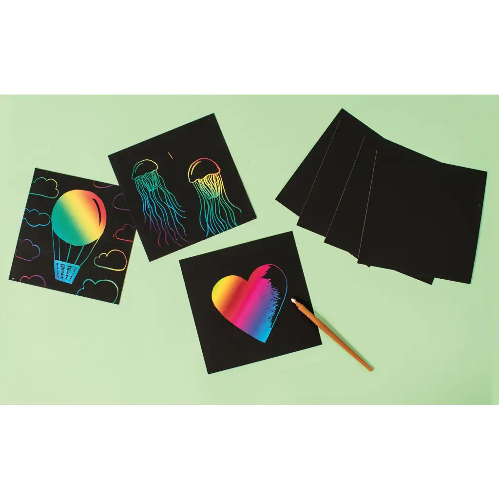 PlayBox: Fekete viaszos kaparós papír szett 100db-os kép 2