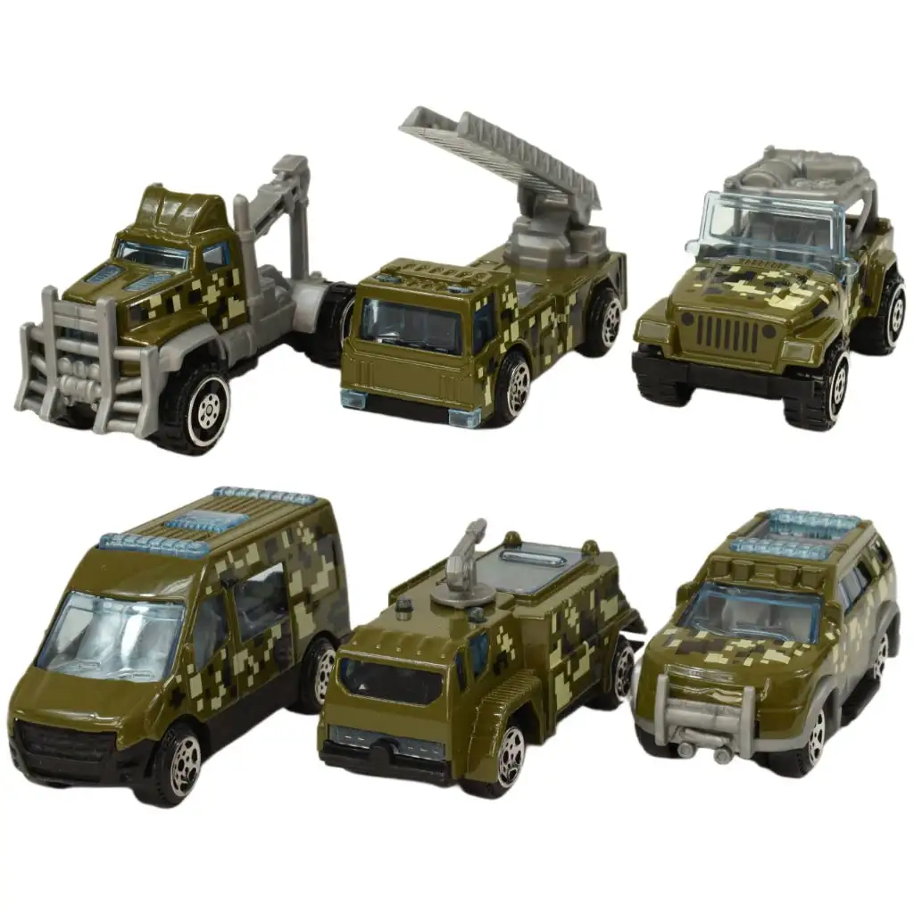 Army Die-Cast: Katonai 6 db-os kisautó szett kép 2