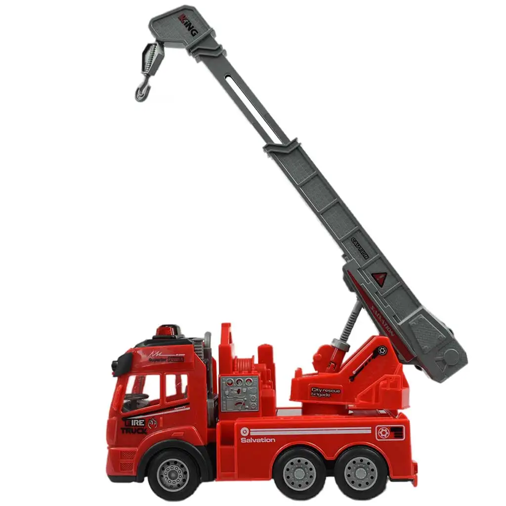 RC Távirányítós darus tűzoltóautó fényeffektekkel 1/43-as méretarány 27 MHz 20cm kép 4