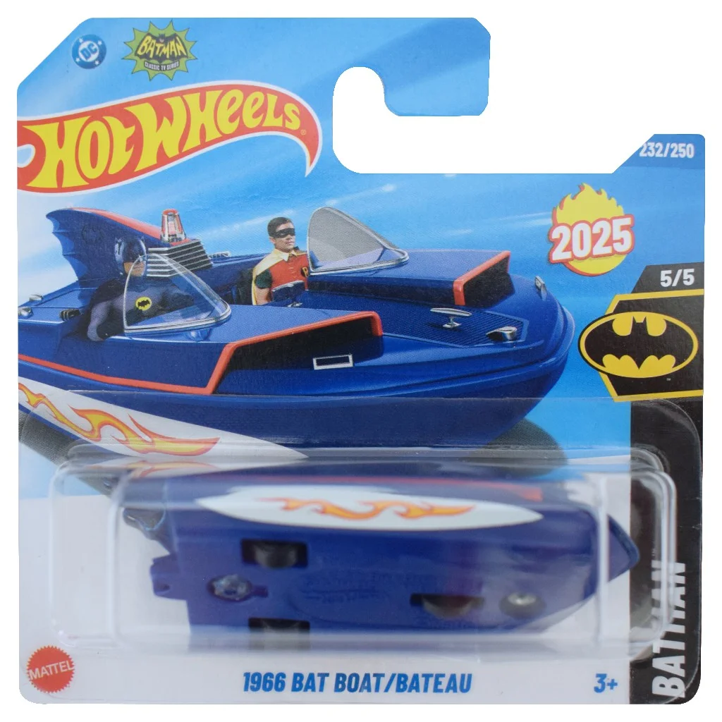 Hot Wheels: 1966 Bat Boat kék kisautó 1/64 - Mattel