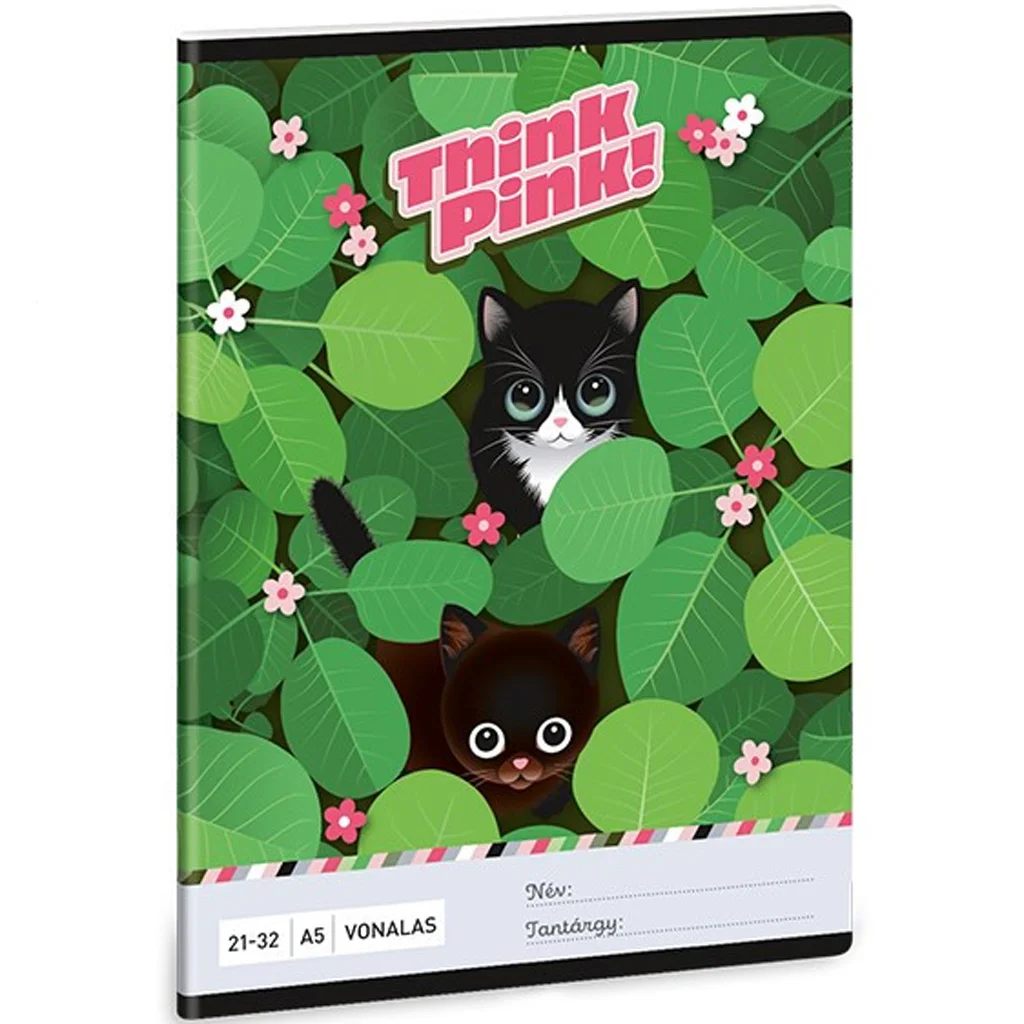 Ars Una: Think Pink cicás vonalas füzet A/5 21-32