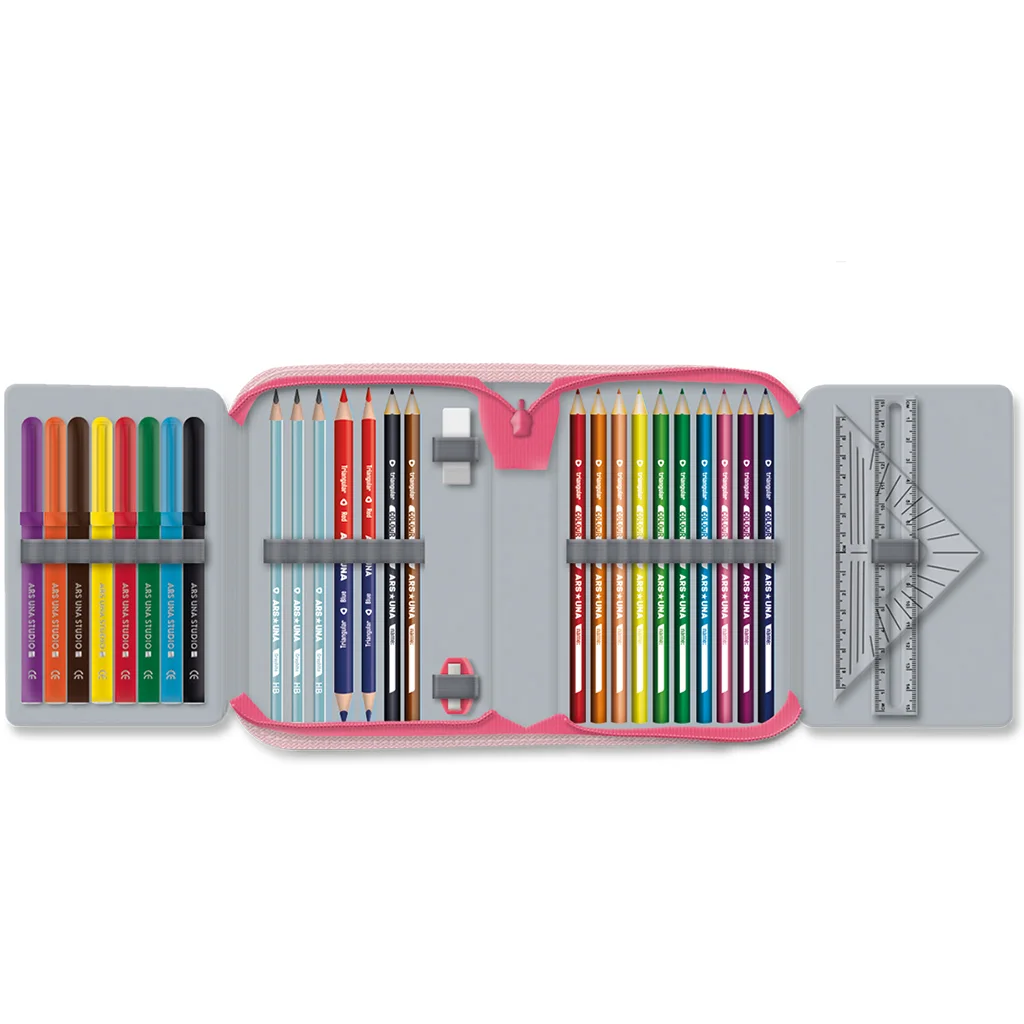 Ars Una: Think Pink cicás töltött kihajtható tolltartó 12,8x19,3x3,6cm kép 2