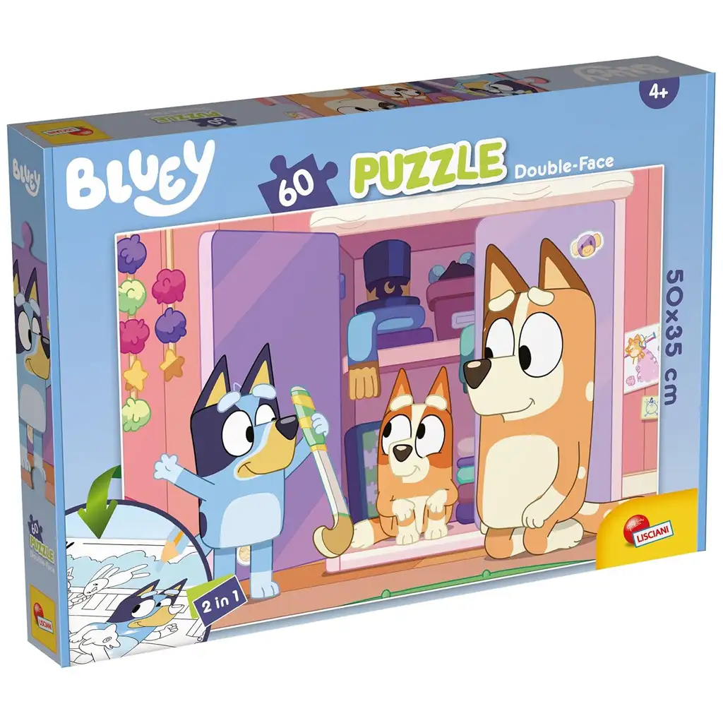 Bluey 2 az 1-ben 60db-os puzzle és színező 50x35cm - Lisciani
