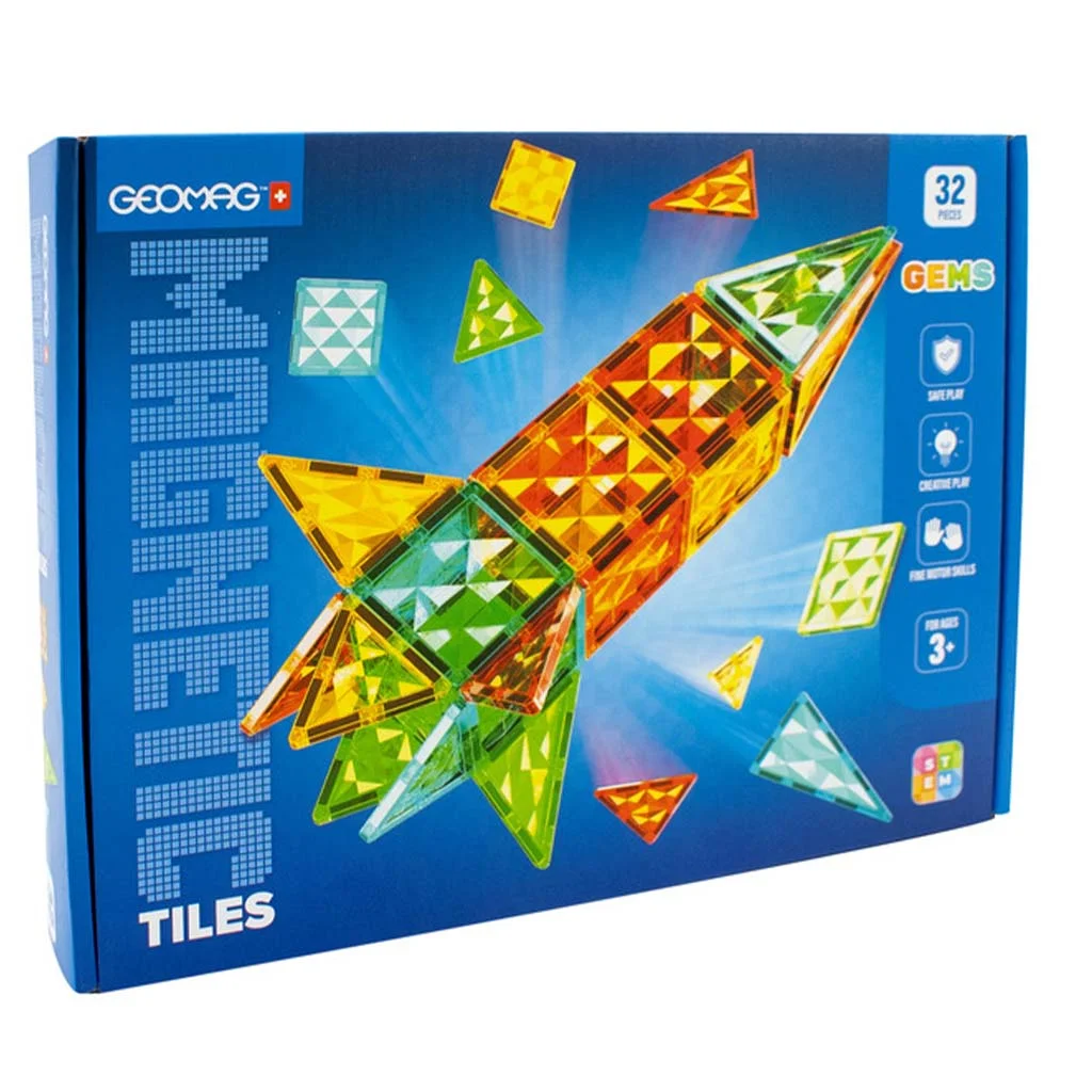 Geomag: Magnetic Tiles Gems Rocket 32db-os rakéta készlet