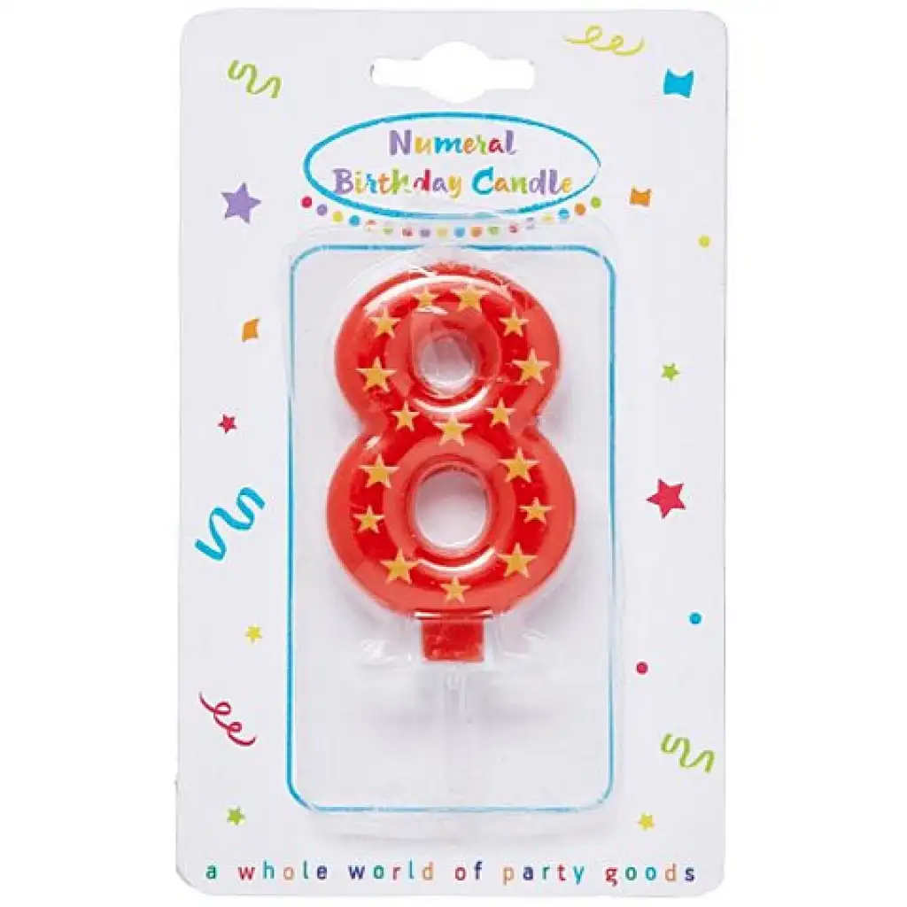 Csillagos számgyertya 8-as