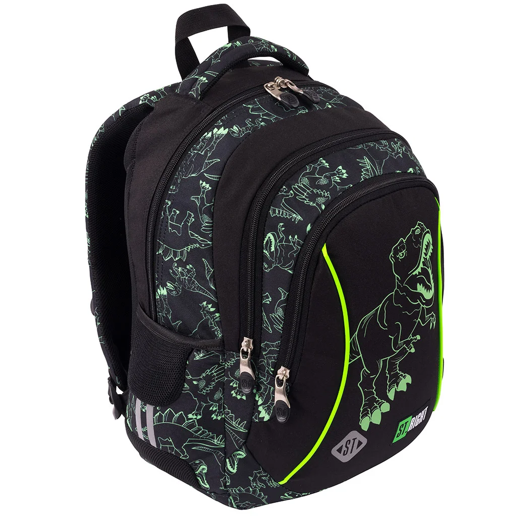 St.Right T-Rex dinoszauruszos ergonomikus iskolatáska, hátizsák BP26 39x27x17cm kép 2