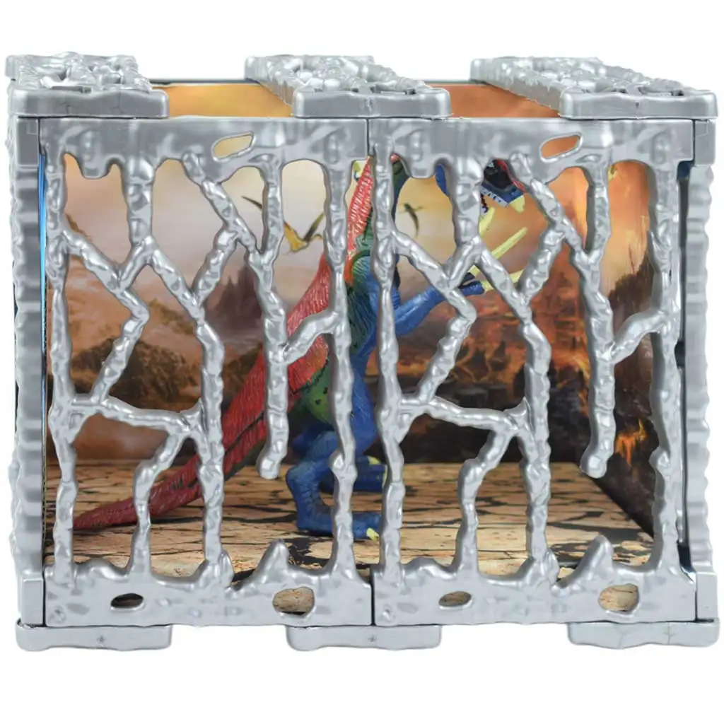 Dino World: Részletgazdagon kidolgozott 20cm-es Therizinosaurus dinoszaurusz figura ketrecben kép 3