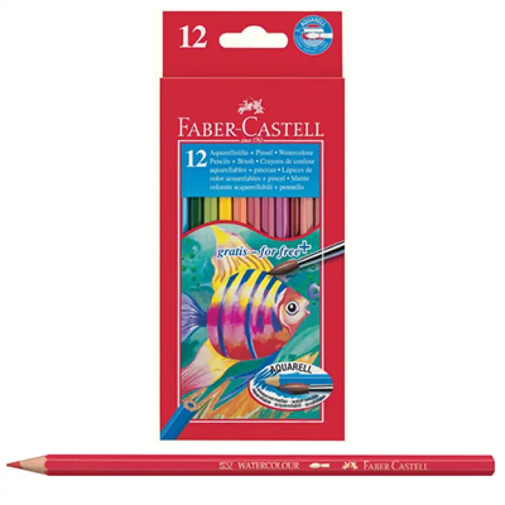 Faber-Castell: Aquarell színesceruza készlet 12db + 1db ecset