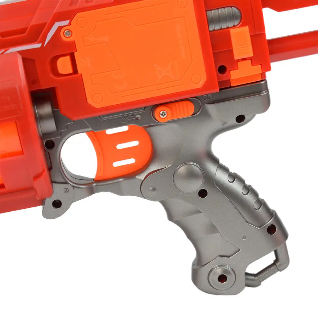 Flames Storm: Elektromos piros óriás szivacslövő fegyver fénnyel, forgótárral és tölténnyel 73cm kép 4