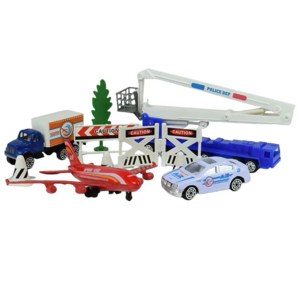 Aircraft: Reptülőtéri játékszett járművekkel, repülővel és kiegészítőkkel kétféle változatban kép 2