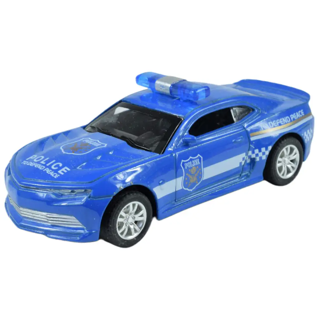 Police Cars: Hátrahúzós fém rendőrautó többféle változatban 11cm 1db kép 4