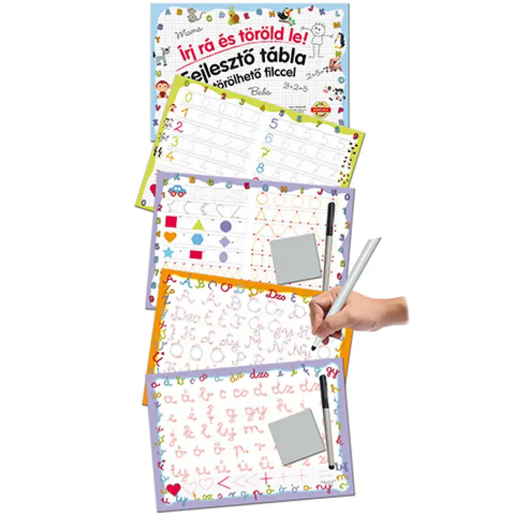 Készségfejlesztő rajztábla letörölhető filccel: Számok - D-Toys kép 3