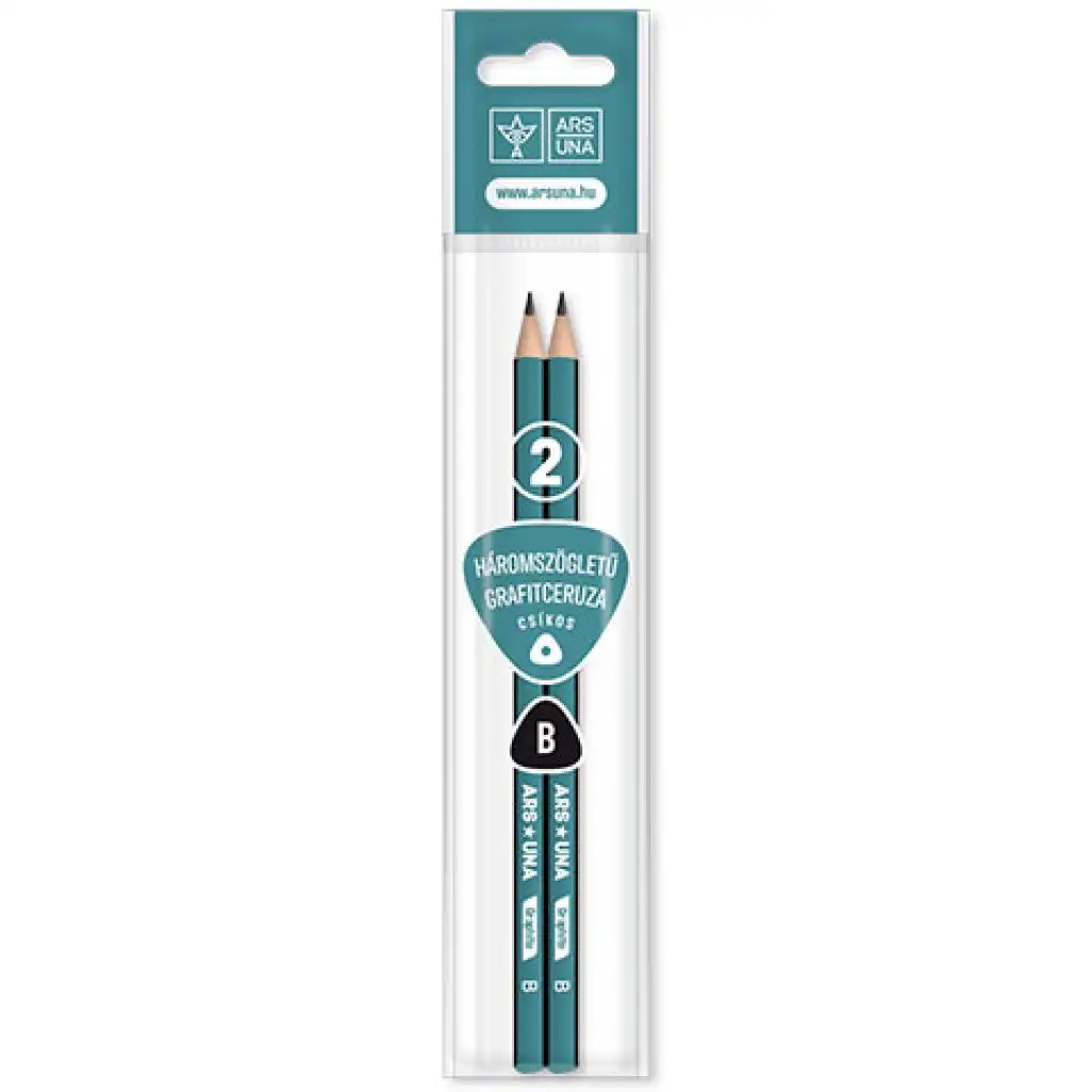 Ars Una: Háromszögletű csíkos B grafitceruza csomag 2db-os
