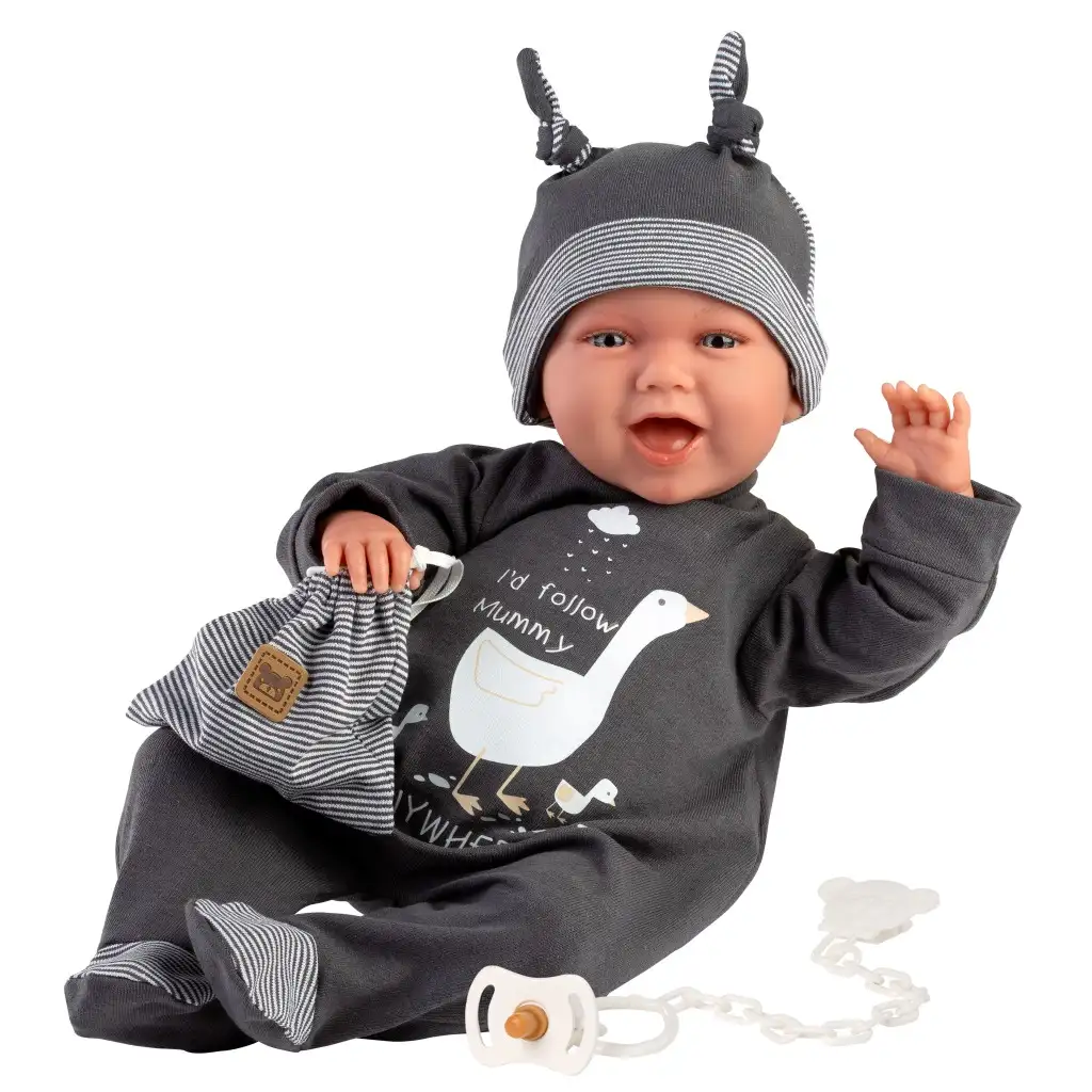 Llorens: Mimo 42cm-es baba hanggal fekete pizsamában