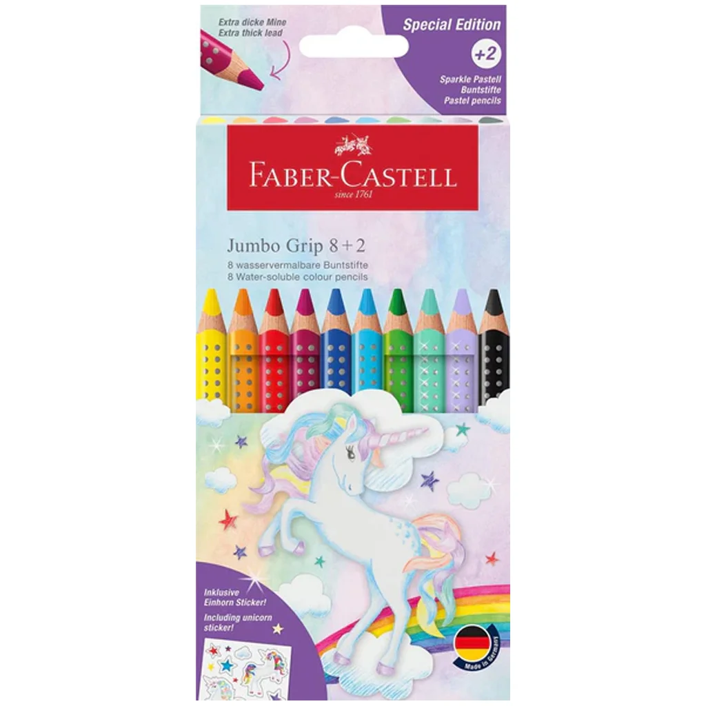 Faber-Castell: Jumbo GRIP unikornisos színes ceruza szett 8+2db