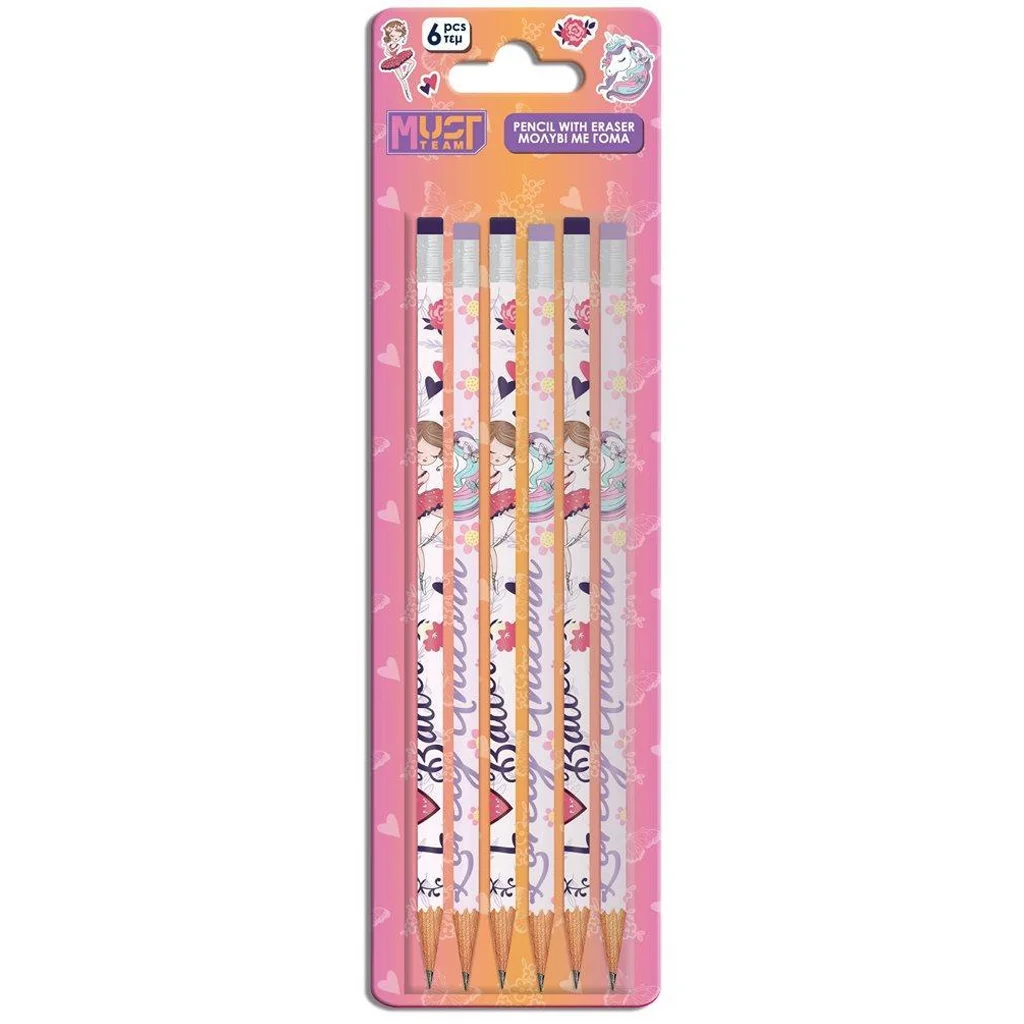 Luna: Lányos radíros grafitceruza 6db-os szett