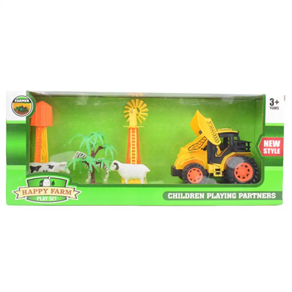 Happy Farm: Farm szett traktorral, állatokkal és kiegészítőkkel kép 5