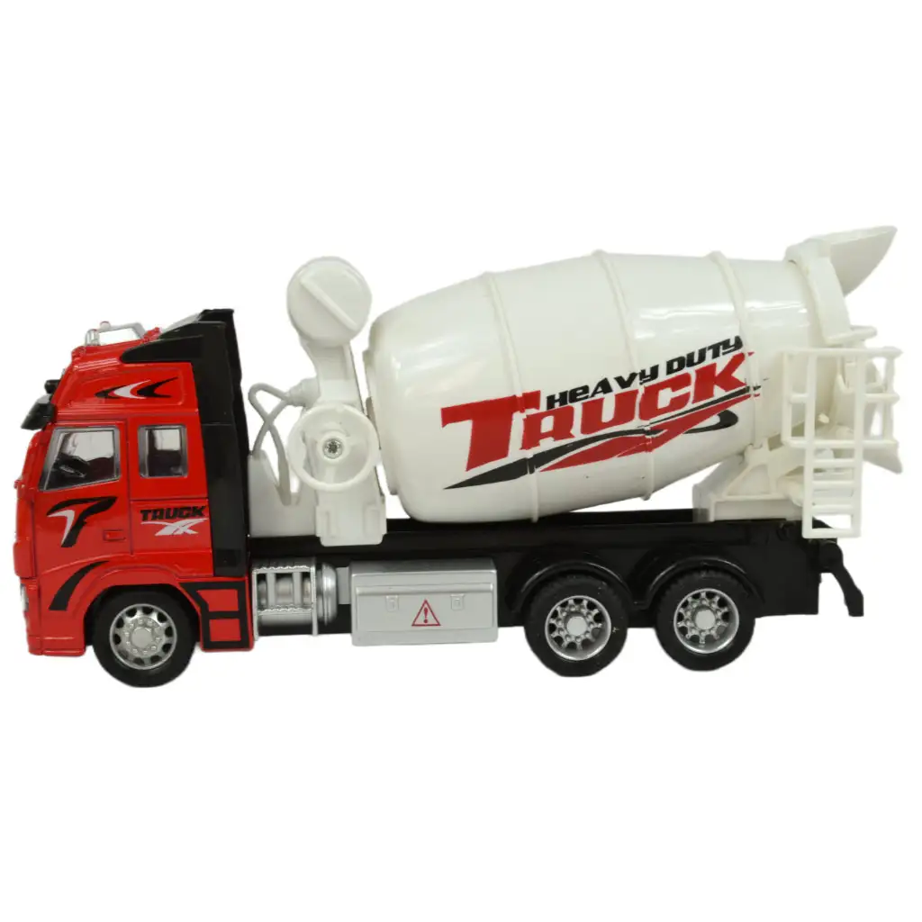 Alloy Car: Lendkerekes betonkeverő teherautó fénnyel és hanggal kétféle változatban 19cm 1db kép 3
