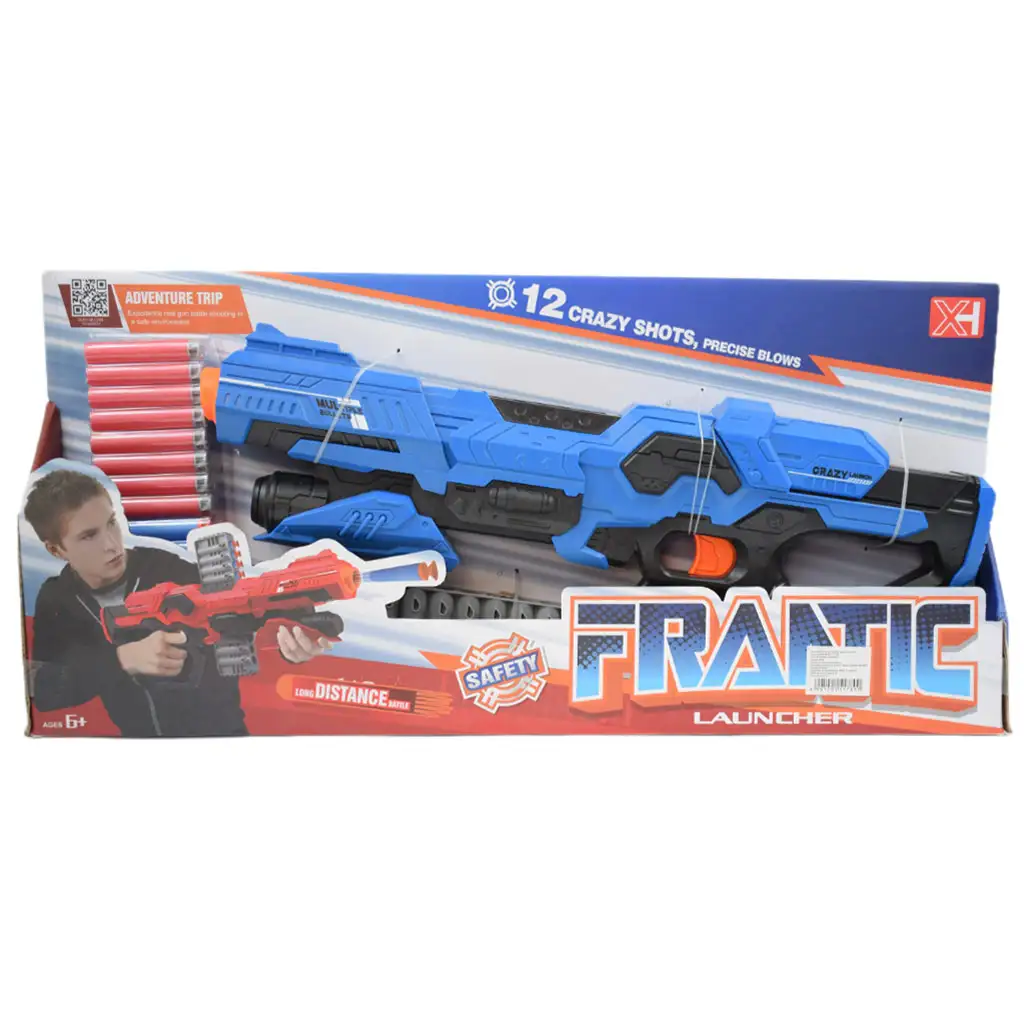 Frantic Launcher: Szivacslövő fegyver 10 méteres lövő távolsággal és töltényekkel 49cm kép 6