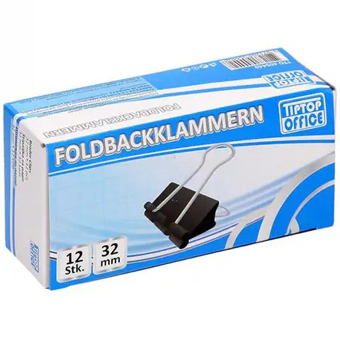 Spirit: Szárnyas fém iratcsipesz 32mm-es 12db-os csomagban kép 2