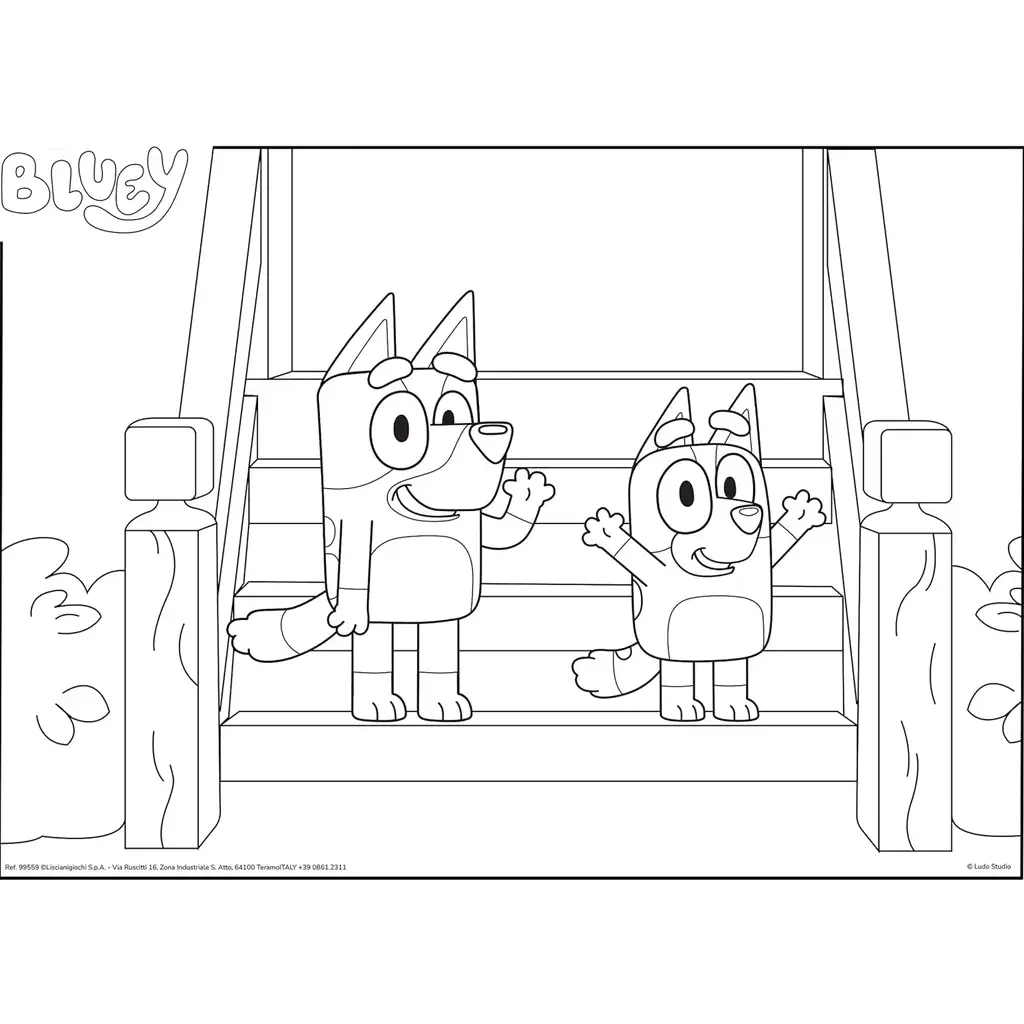 Bluey kutyusok a lépcsőn 2 az 1-ben 24db-os puzzle és színező 35x25cm - Lisciani kép 3
