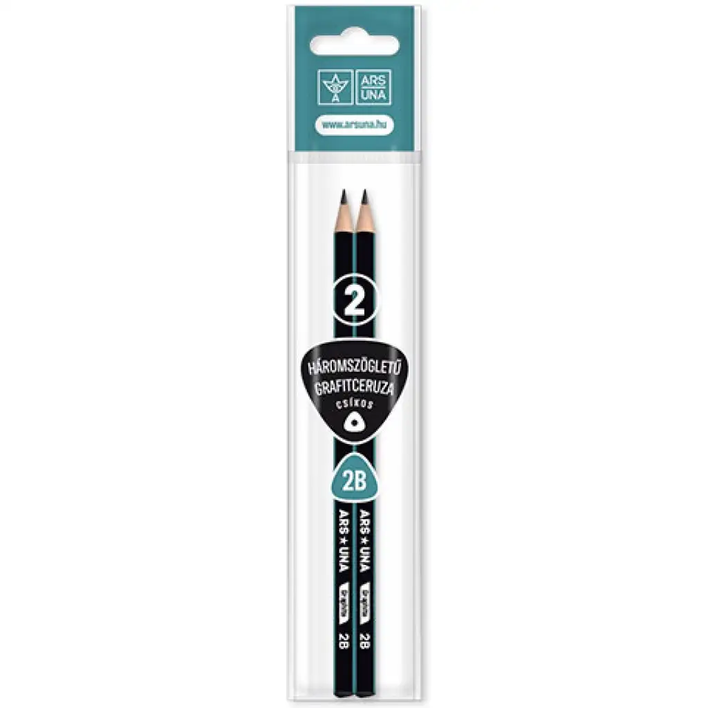 Ars Una: Háromszögletű csíkos 2B grafitceruza csomag 2db-os