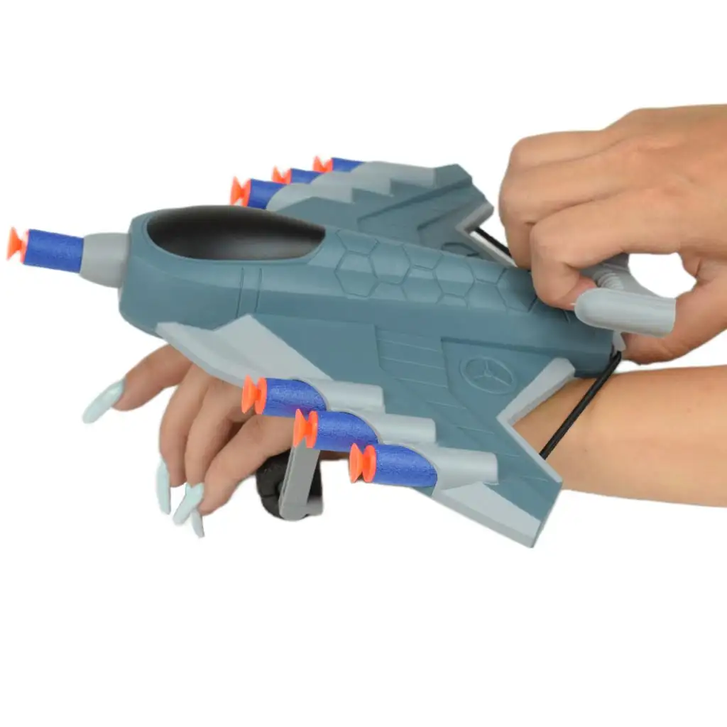 Missile Hand: Repülőgép formájú szivacslövő fegyver lövedékkel és célokkal 23cm kép 3