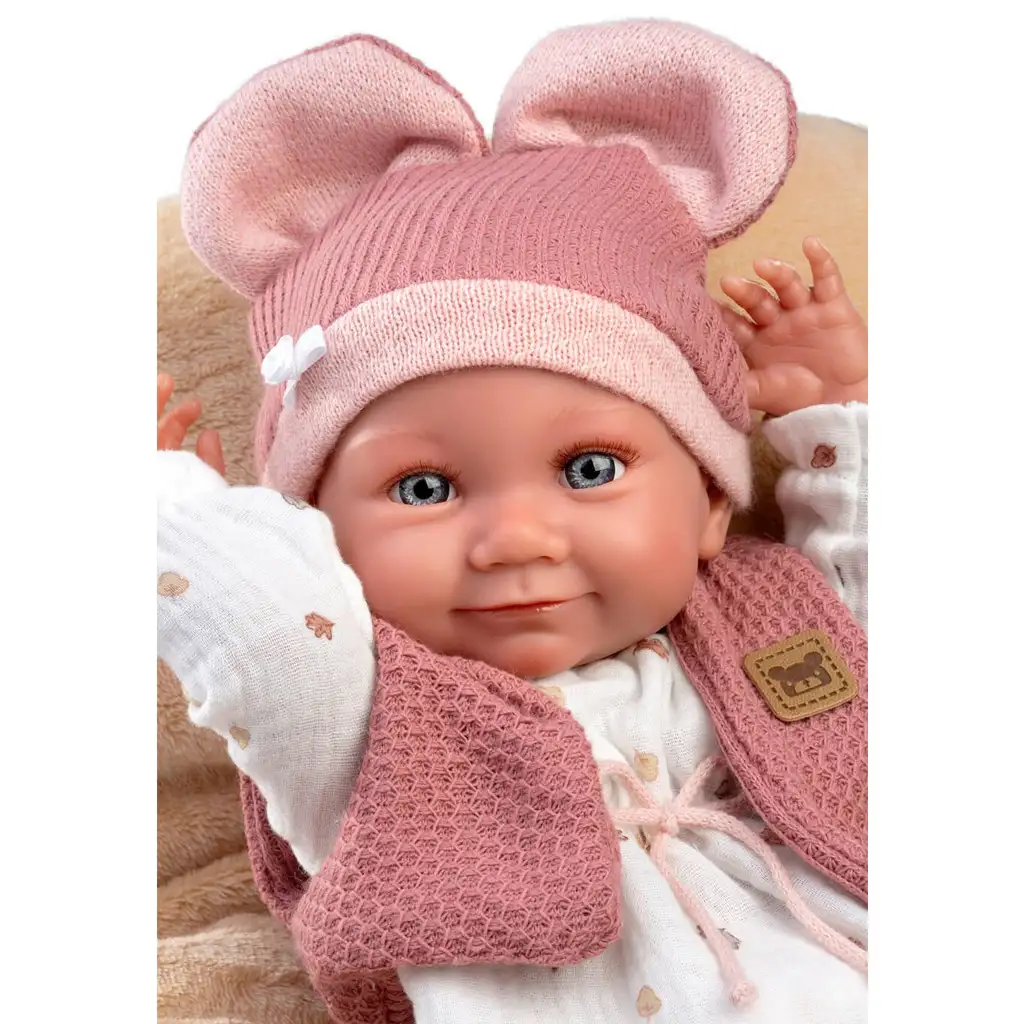 Llorens: Nica újszülött lány baba puha párnával 38cm kép 3