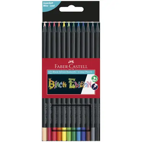 Faber-Castell: Black Edition színes ceruza szett 12db-os