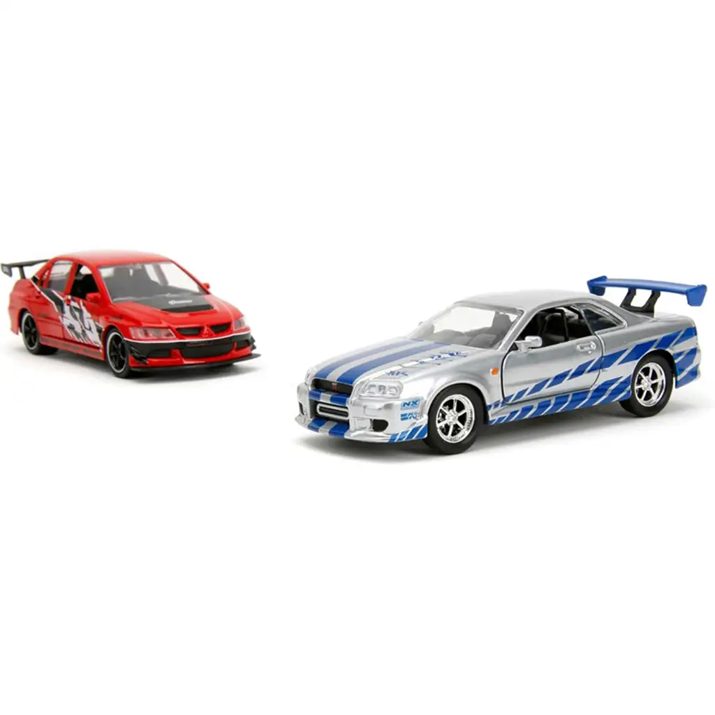 Halálos iramban: Mitsubishi Lancer Evolution IX és Nissan Skyline GT-R (BNR34) 2db-os csomag 1/32 méretarányban - Jada Toys kép 5