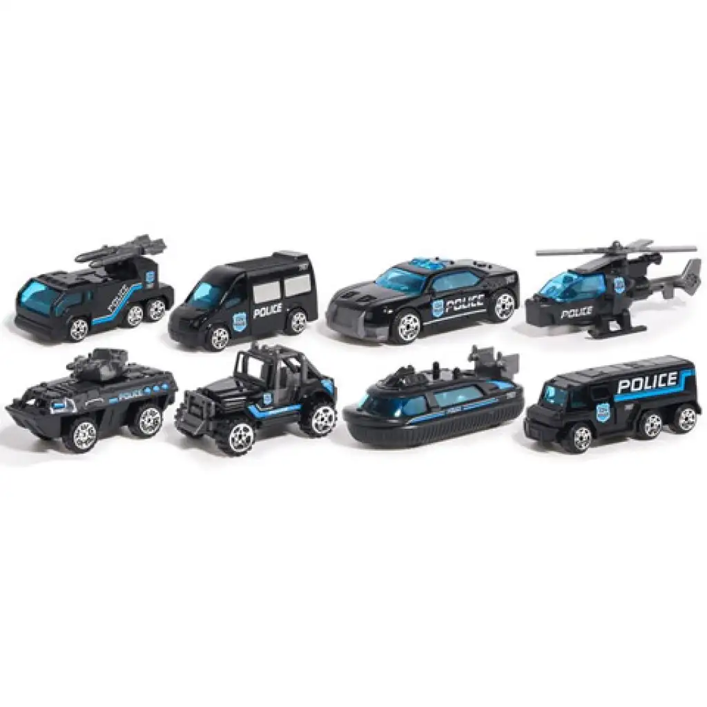 X-Police rendőrségi kisautó szett 8db-os kép 2