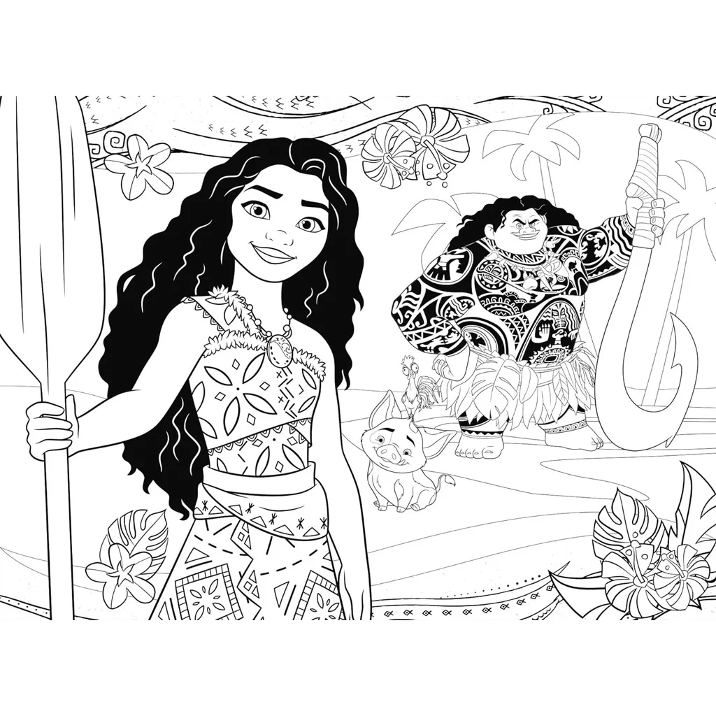 Vaiana 2 kalandok a tengeren 2 az 1-ben 48db-os Eco mini puzzle és színező 35x25cm - Lisciani kép 3